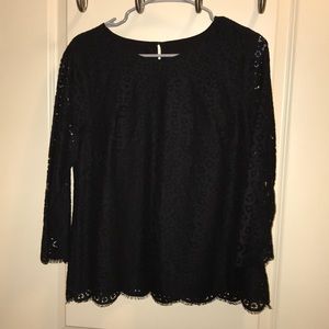 jcrew lace overlay top - 10